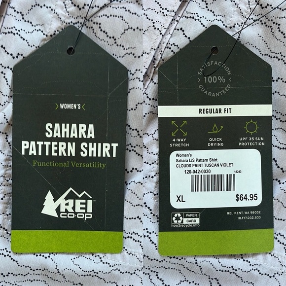 REI Sahara Long Sleeve Print Hiking Shirt NWT Size XL - Picture 11 of 14